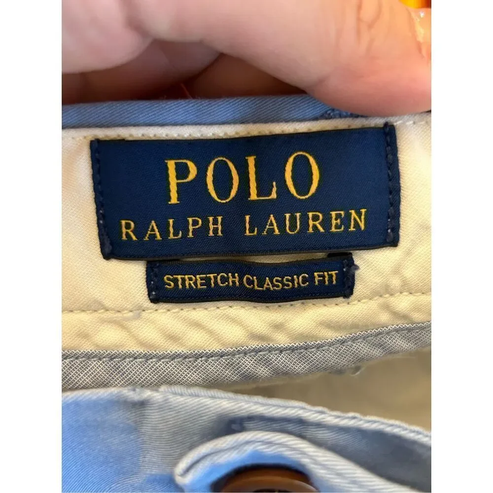 Polo Ralph Lauren Mens Stretch Classic Fit Chino Shorts 31 Embroidery Fish